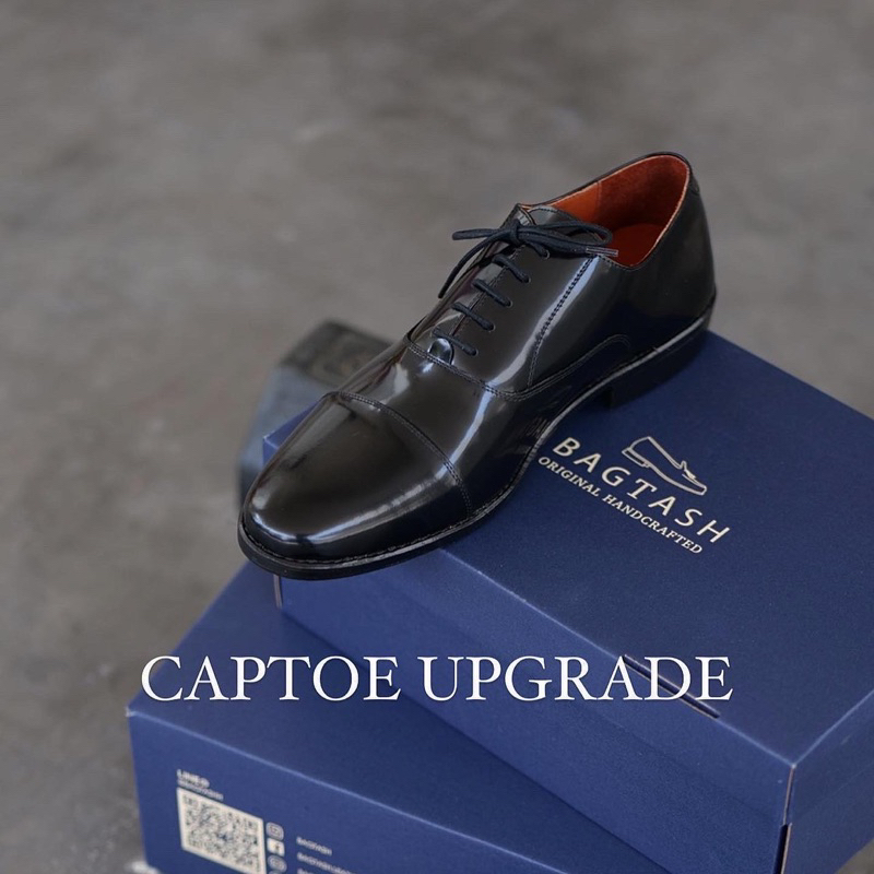 ราคาและรีวิวcaptoe oxford black semi premium รองเท้าแบบผูกเชือกออคฟอด