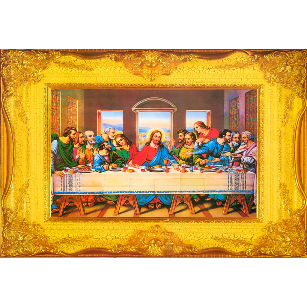 โปสเตอร์-รูปวาด-พระเยซู-อาหารมื้อสุดท้าย-the-last-supper-poster-20-x27-นิ้ว-ศาสนา-คริสต์-ภาพมงคล-เสริมฮวงจุ้ย