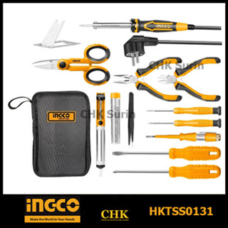 INGCO ชุดเครื่องมือช่าง 13 ชิ้นชุด พร้อมกระเป๋า รุ่น HKTTS0131 ( Telecom Tools Set ) ชุดเครื่องมือ เครื่องมือชุด