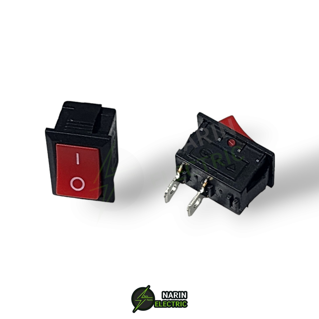 สวิตช์ไฟ สวิทช์กระดก Rocker Swich 3 ขา มีไฟ 2 ขา เปิด-ปิด 6A/250V KCD1 ...