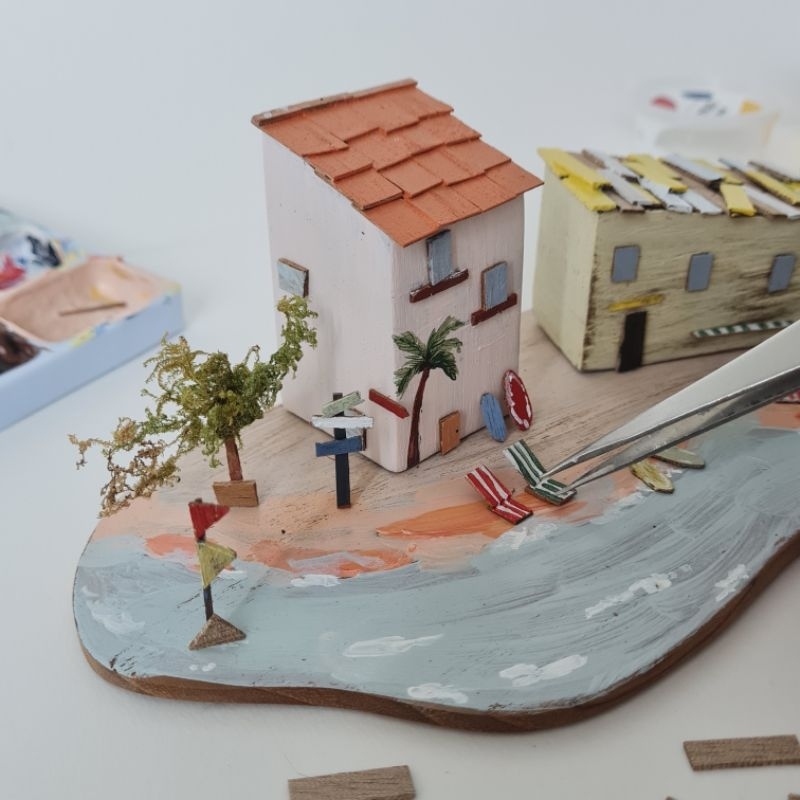 ชุดโมเดลประกอบหมู่บ้านไม้จิ๋ว-tiny-village-making-kit