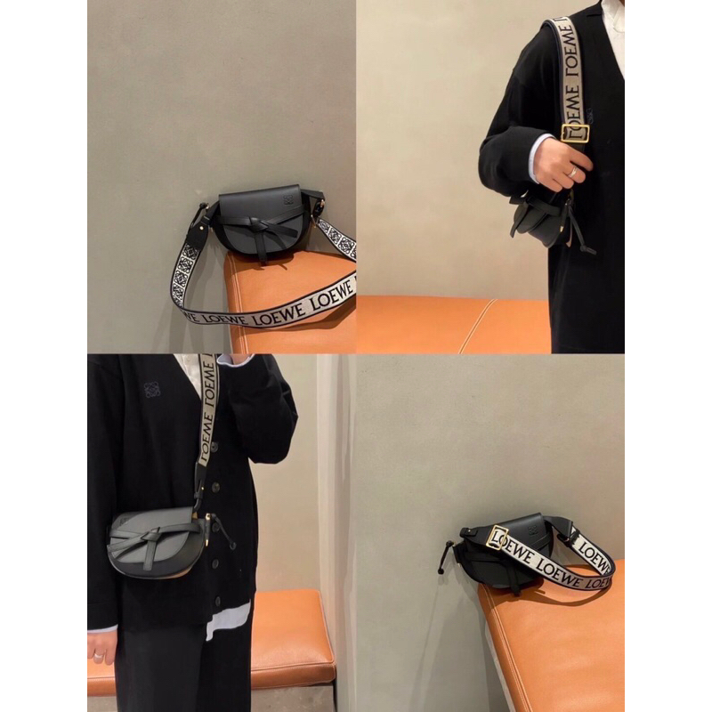กระเป๋าสะพาย-loewe-gate-mini-canvas-jacquard-trimmed-leather-shoulder-bag-พร้อมส่งค่ะ