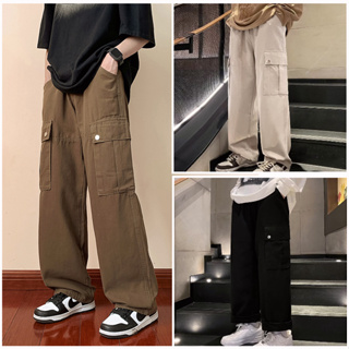 ภาพขนาดย่อของภาพหน้าปกสินค้ากางเกงสแล็คชาย กางเกงขากว้าง มีหลายกระเป๋า เหมาะสำหรับผู้ชายและผู้หญิงทุกคน จากร้าน xuanou_ บน Shopee