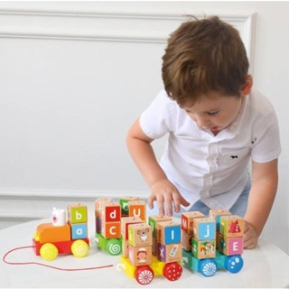 [พร้อมส่งจากไทย]Letter Block Train สนุกกับภาษาอังกฤษตัวอักษร Abc พิมพ์ใหญ่/เล็ก และคำศัพท์