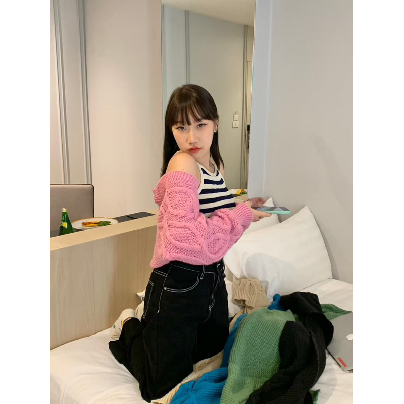 ใส่โค้ด-wymzxu-ลดทันที-15-han-cardigan-คาร์ดิแกนไหมพรม