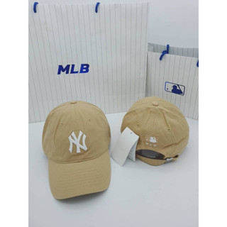 หมวก mlb สีเบจใส่สวยมาก ของแท้💯