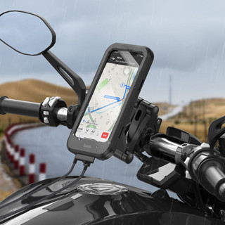 ที่จับมือถือติดมอเตอร์ไซค์กันน้ำ รองรับทัชสกรีน หมุนได้ 360°  Hoco motorcycle holder “CA101 Rider” waterproof