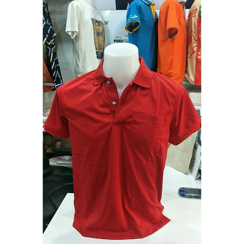ภาพหน้าปกสินค้าเสื้อโปโล polopeak สีแดง สีล้วน จากร้าน somchai16888 บน Shopee