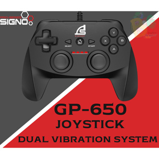 GP-650 JOYSTICK (อุปกรณ์ช่วยในเกม) SIGNO DUAL VIBRATION SYSTEM รองรับ PC USB 2.0 (2Y) ของแท้