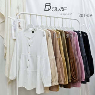 BLOUSE รุ่น 281-8 เสื้อเเฟชั่นต่อชั้น/กระดุมหน้า