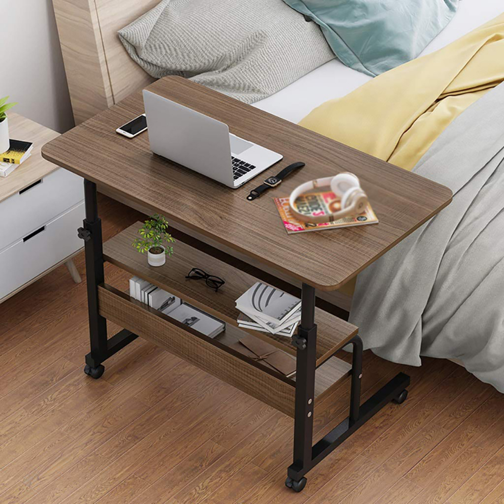 โต๊ะวางโน้ตบุ๊กข้างเตียงมีชั้นวางของด้านล่าง-สำหรับนั่งทำงาน-ทำการบ้าน-อ่านหนังสือ-รุ่น-2101-a