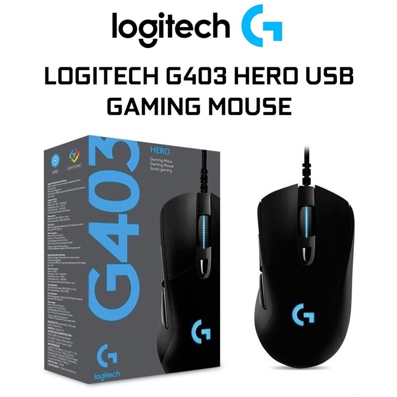 ของแท้‼️LOGITECH G403 HERO LIGHTSYNC RGB GAMING MOUSE 16,000 DPI ประกัน ...