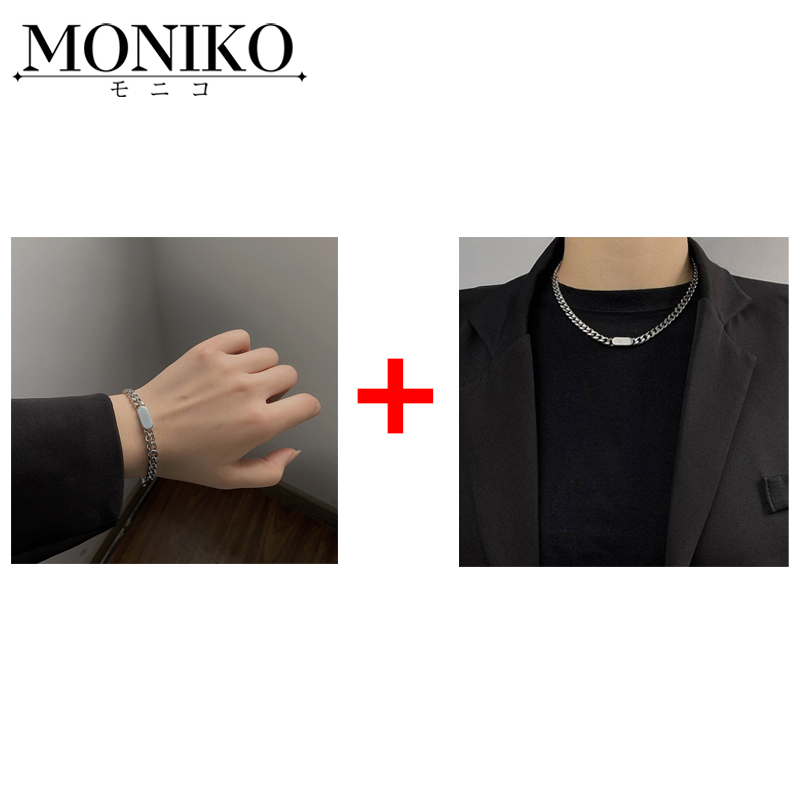 MONIKO สร้อยคอไทเทเนียมสไตล์ฮิปฮอปเกาหลีสําหรับผู้ชายและผู้หญิง ...