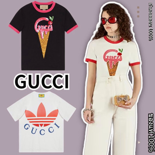 GUCCI/เสื้อยืด Gucci ice cream cotton jersey T-shirt/ของแท้ 100%