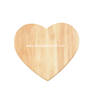 จานรองแก้วไม้รูปหัวใจยางพารา W 4.5" x L 4.5" l Rubber Wood Heart Coaster W 4.5" x L 4.5"