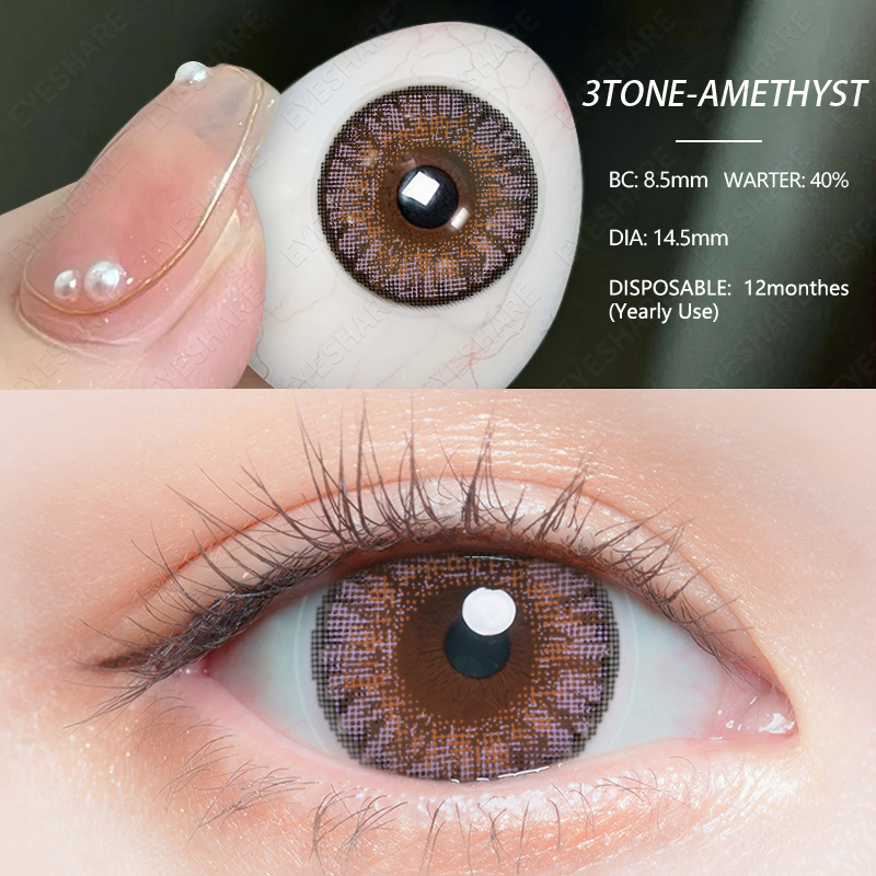 eyeshare-cod-คอนแทคเลนส์สี-1-คู่-คอนแทคเลนส์-14-5mm-c28-seri-เกร็ดหิมะ-เกร็ดน้ำแข็ง-แฟชั่นลาย-omg-สีเทาและสีน้ำตาล