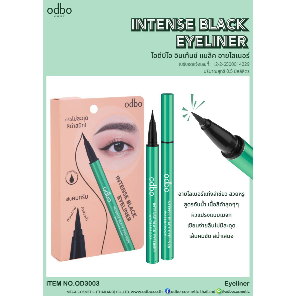 odbo-intense-black-eyeliner-od3003-โอดีบีโอ-อินเท้นซ์-แบล็ค-อายไลเนอร์-เขียว
