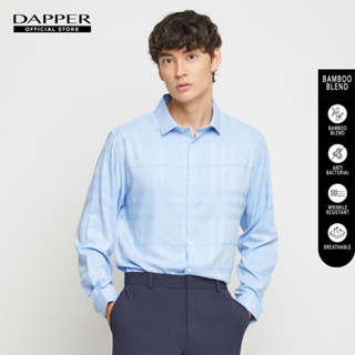 DAPPER เสื้อเชิ้ตทำงาน รุ่น BAMBOO BLEND ลายทาง ทรง Regular Fit สีฟ้า(BSLD1/101RB)