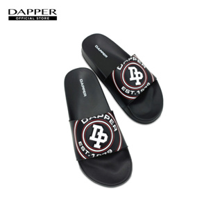 DAPPER รองเท้าแตะ DP Logo Stamp Pool Slide Sandals สีดำ/แดง (HSKR1/1651SL)