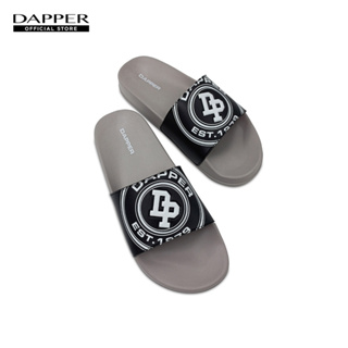 DAPPER รองเท้าแตะ DP Logo Stamp Pool Slide Sandals สีดำ/เทา (HSKA1/1651SL)
