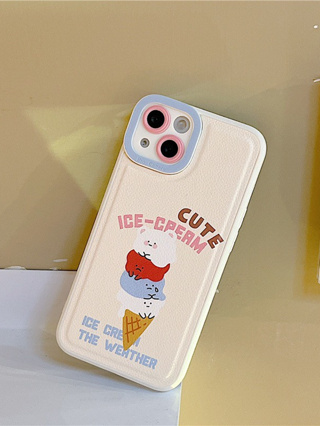 เคส สำหรับ ไอโฟน เคสซิลิโคน สินค้าพร้อมส่งจากไทย สำหรับ Iphone 14 13 12 11 Pro max Ice cream cute TPU-R1822