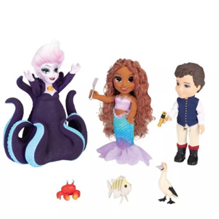 (ของแท้100%) Disney’s The Little Mermaid Ariel, Ursula &amp; Eric Petite Doll Gift Set