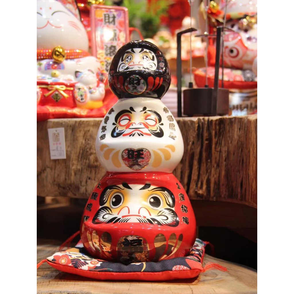 ดารุมะ-daruma-ญี่ปุ่น-ตุ๊กตามงคล-มั่งคั่งร่ำรวย-ขอพรให้สมหวัง-สูง-3-ชั้น-ขนาด-14-14-28-cm