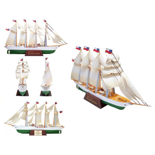 โมเดลกระดาษ 3D : เรือ Sailship (Esmeralda) กระดาษโฟโต้เนื้อด้าน  กันละอองน้ำ ขนาด A4 220g.