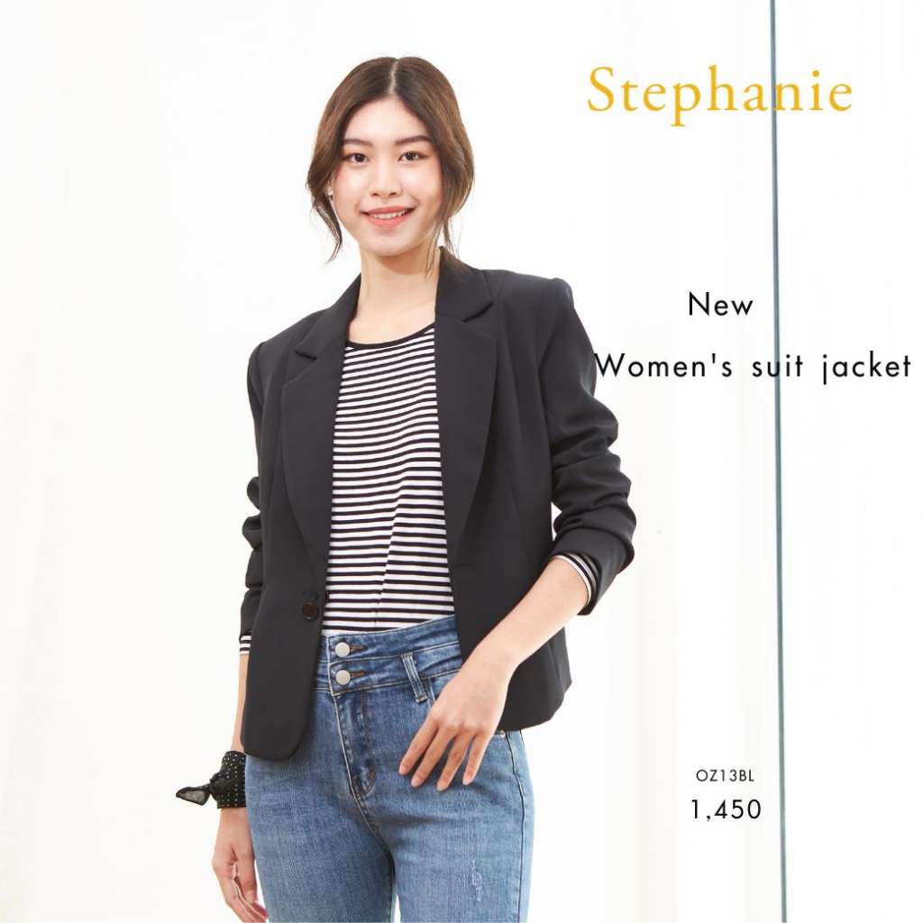 stephanie-เสื้อแจ็คเก๊ต-แขนยาว-สีดำ-oz13bl