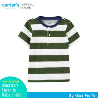 CARTERS HENLEY GREEN WHITE HENLEY คาร์เตอร์เสื้อยืดแขนสั้นเด็กผู้ชาย ลายทาง L10