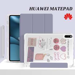 Huawei Matepad 10.4 Pro 10.8 Matepad 11 SE10.4 T10 T10S บาง สมาร์ท เคสพับ หนัง PU ใส ฝาหลัง