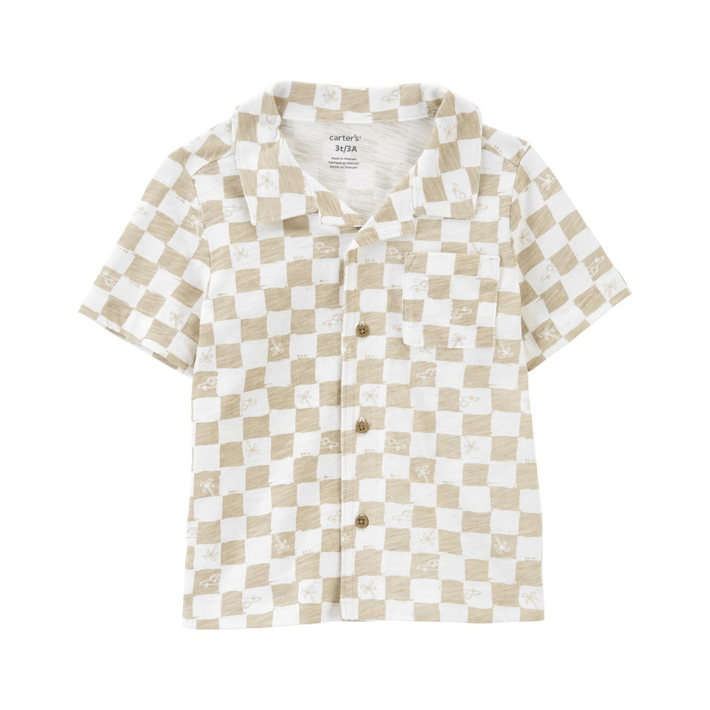 carters-buttondown-khaki-คาร์เตอร์เสื้อแขนสั้นเด็กผู้ชาย-ลายตาราง-l10