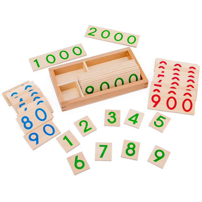 พร้อมส่ง-งานไม้สอนเลข-ของเล่นไม้montessori-สอนหลักเลข-งานสอนคณิตศาสตร์
