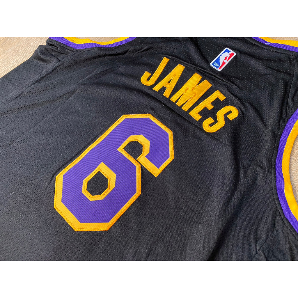 เสื้อบาส-lakers-james-6-เสื้อดำ-เบอร์ม่วง