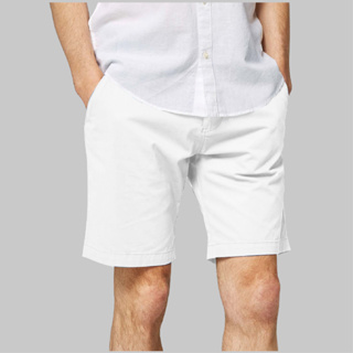 สินค้า กางเกงขาสั้นผู้ชาย // ทรงกระบอกเล็ก // Size 28\" - 44\" Color สีขาว (เอวตะขอ)