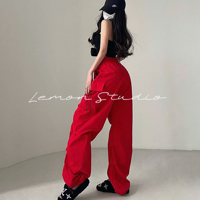 lemon-studio-กางเกงขายาวผู้หญิง-กางเกงเอวสูง-ชุดอเมริกัน-กางเกงขากว้างพลัสไซส์-กางเกงลำลองผู้หญิง-0135