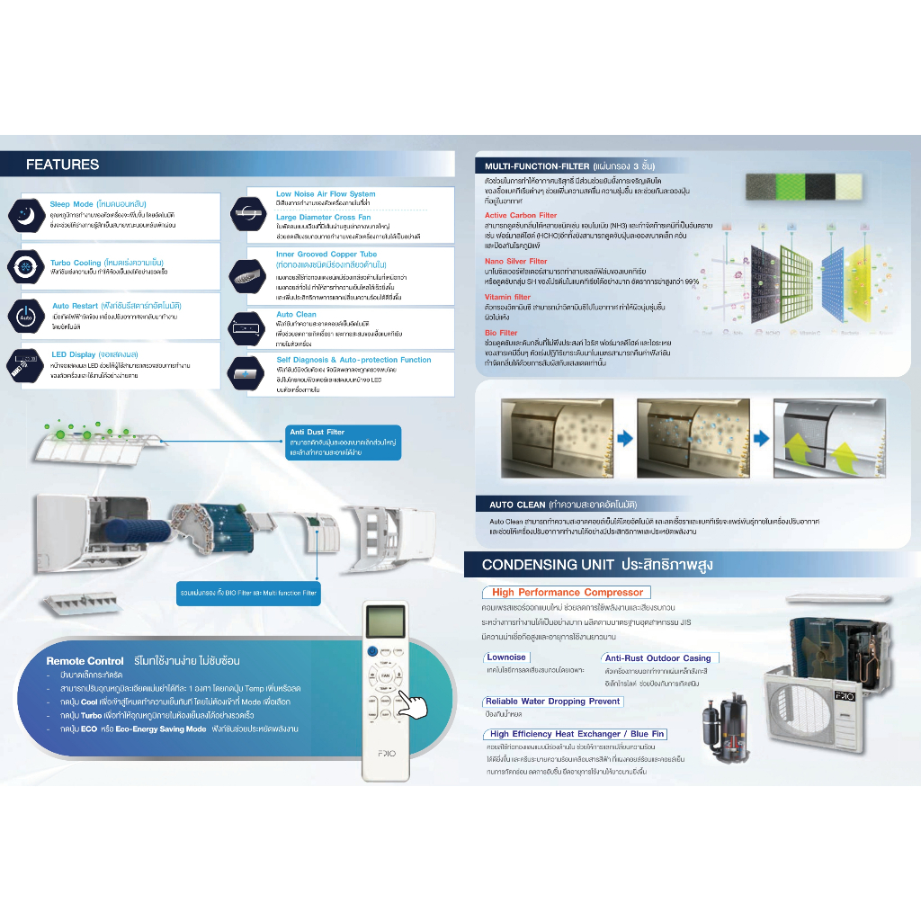 ติดตั้งฟรี-สินค้าปี2023-แอร์-frio-แบรนด์ลูกจาก-กรี-ระบบธรรมดา-ล้างทำความสะอาดด้วยตนเอง-กรี-รับประกัน