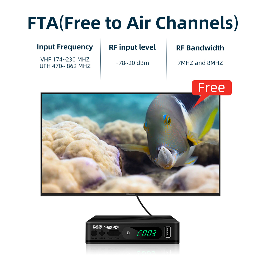 ภาพหน้าปกสินค้าDVB T2 TV box กล่องดิจิตอลทีวี กล่องรับสัญญาณ TV DIGITAL DVB T2 DTV ใช้ร่วมกับเสาอากาศทีวี ภาพสวยคมชัด จากร้าน th.super.deal บน Shopee