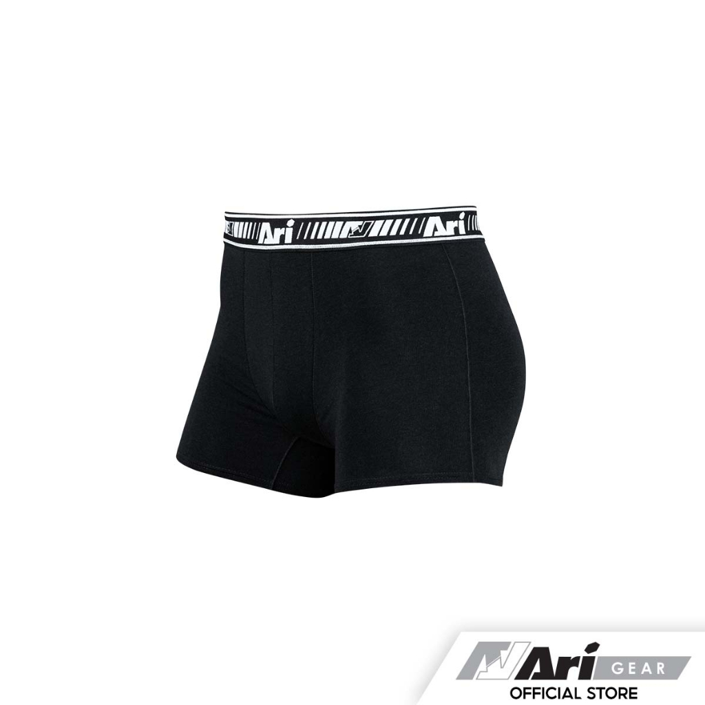 ari-ultrasoft-boxer-briefs-black-white-กางเกงบ๊อกเซอร์-อาริ-briefs-สีดำ