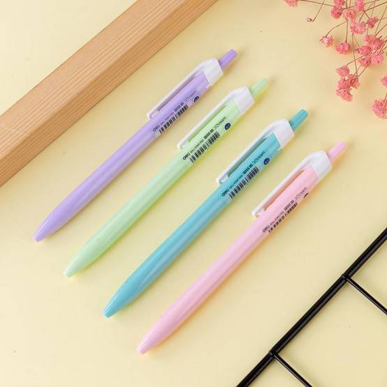 ปากกา-deli-q033-30-ball-point-pen-ปากกาลูกลื่น-xtream-หมึกน้ำเงิน-เส้น-0-7-mm-ด้ามทึบสีพาสเทล-50ด้าม-กระปุก