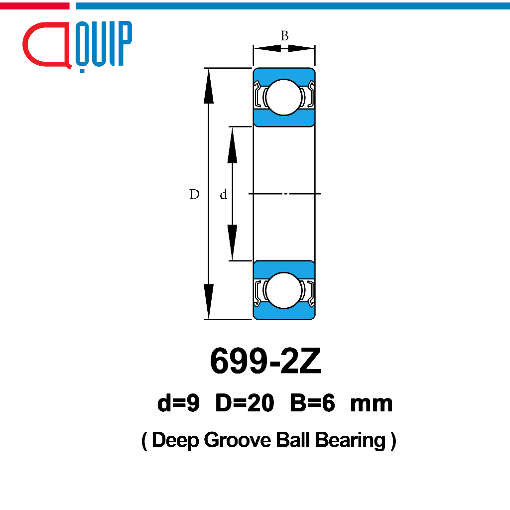 699-2z-ubc-ตลับลูกปืนเม็ดกลมร่องลึก-ฝาเหล็ก-2-ข้าง-ขนาด-9x20x6-มม-miniature-ball-bearing-699-2z-699zz