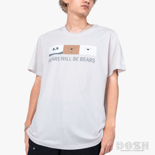 DOSH UNISEX T-SHIRTS WE BARE BEARS เสื้อยืดคอกลม แขนสั้น DBBMT5043-GY