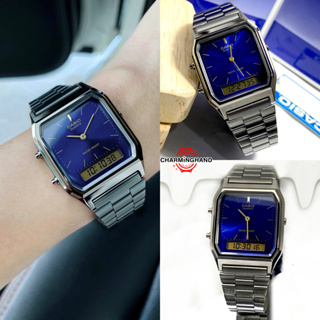 นาฬิกาข้อมือผู้หญิงของแท้ Casioแท้ นาฬิกา สายสีเทา คาสิโอลดราคา แสดงเวลา2ระบบ ย้ำขายเฉพาะของแท้ มีใบรับประกัน