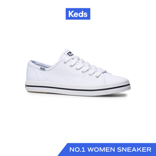 สินค้า KEDS WF54682 รองเท้าผ้าใบ แบบผูกเชือก รุ่น KICKSTART SEASONAL SOLIDS สีขาว