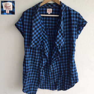 เสื้อคลุม สีน้ำเงิน ลายสก็อต Flannel