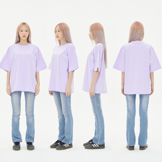 OV16  Light  Purple  เสื้อยืดสีม่วงอ่อน Cotton20 Oversize