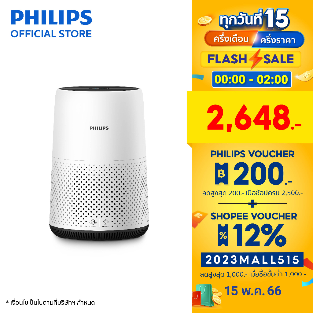 ภาพหน้าปกสินค้าPHILIPS Air Purifier เครื่องฟอกอากาศ AC0820/20 จากร้าน philips_home_appliances บน Shopee