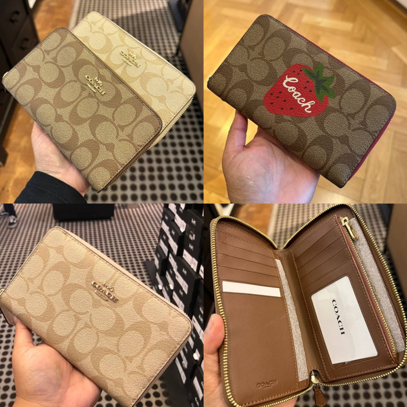 กระเป๋าสตางค์ซิปรอบใบกลาง-coach-88913-medium-zip-around-wallet-in-signature-canvas-imdqc-ซิปรอบใบกลาง