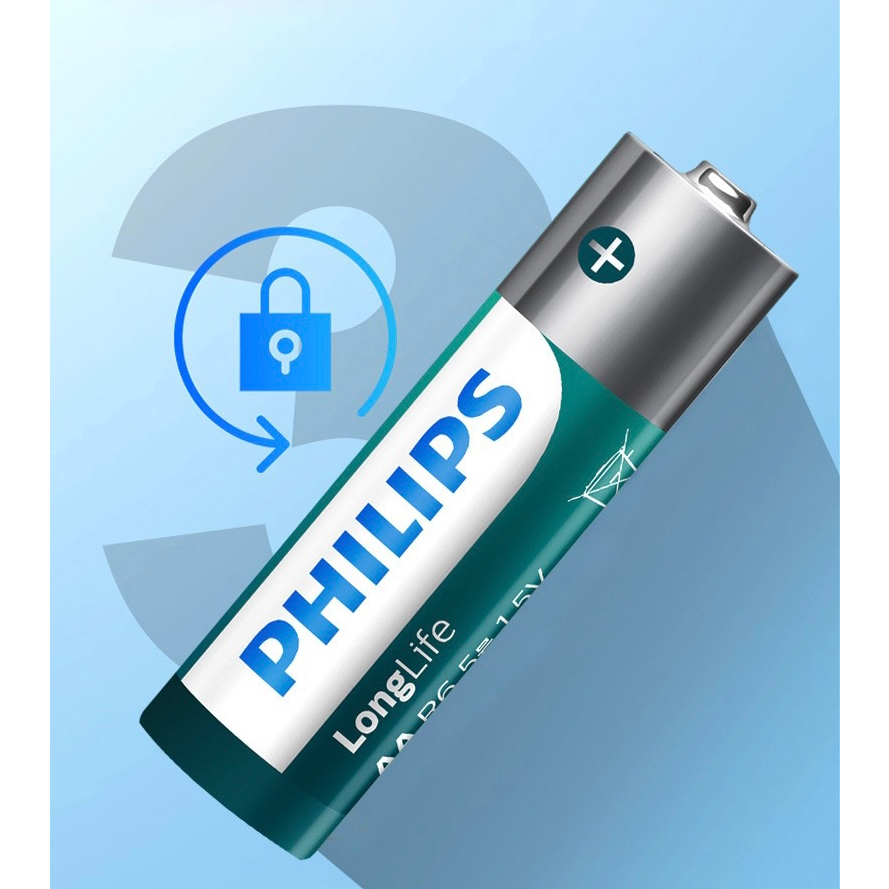 โฉมใหม่-ถ่าน-philips-long-life-1-5v-ขนาด-aa-หรือ-aaa-1-แพ็ค-4-ก้อน-ของแท้