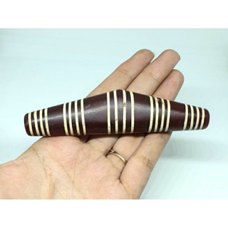 จี้หิน dzi อาเกตแท้ หินทิเบต ลายแถบเส้น เครื่องรางสะสมโบราณ Natural Genuine Tibetan Himalayan Dzi Stripes Agate Old Bead